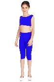 LEGGINS DANZA LYCRA TRE QUARTI BLU BAMBINA